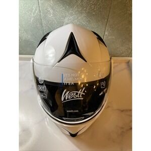 Westt White Full Face Motorcycle Helmet DOT Certified with Clear Visor
